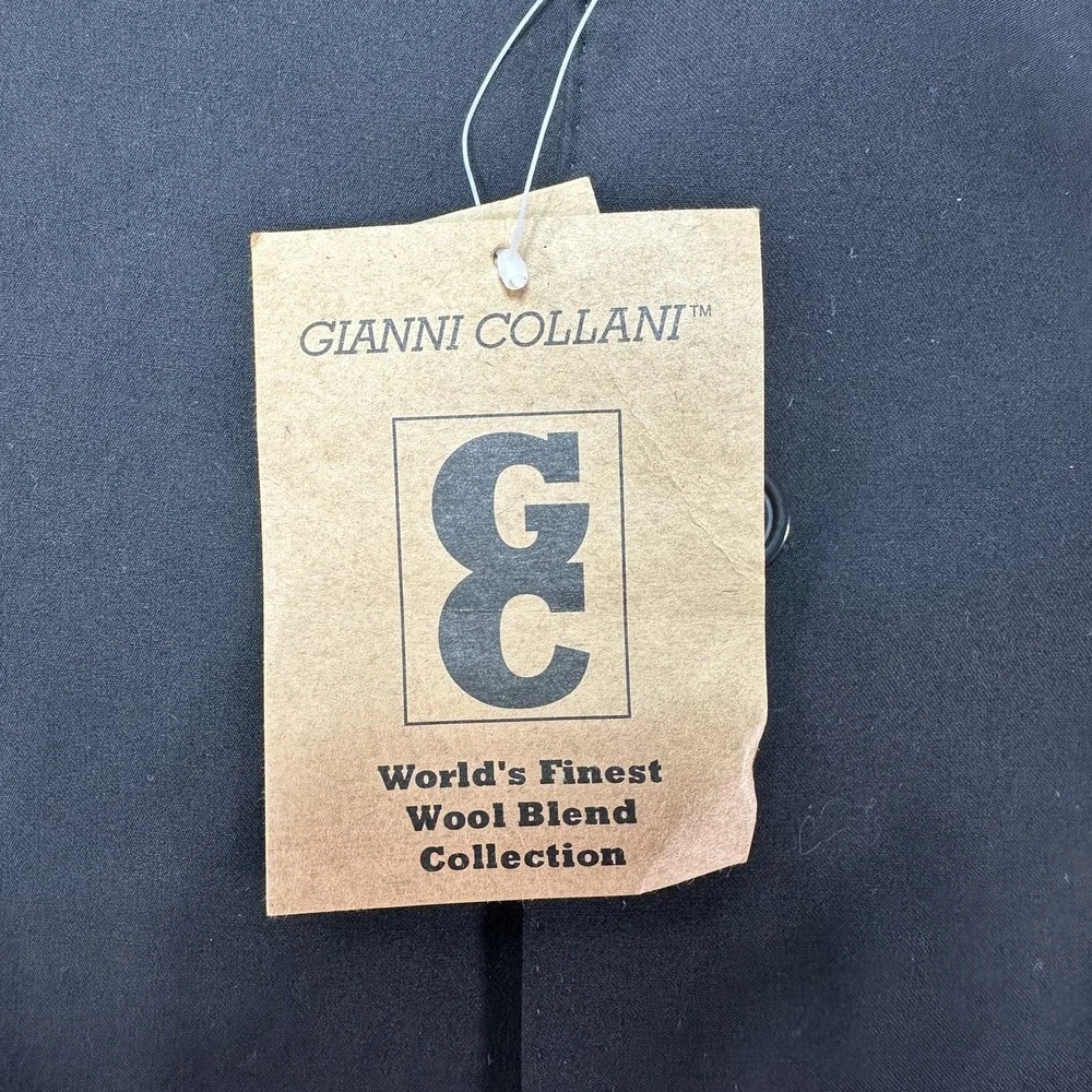 Gianni Collani Blazer Men's 42L Black Wool Blend Suit Jacket Sport Coat‎ Classic